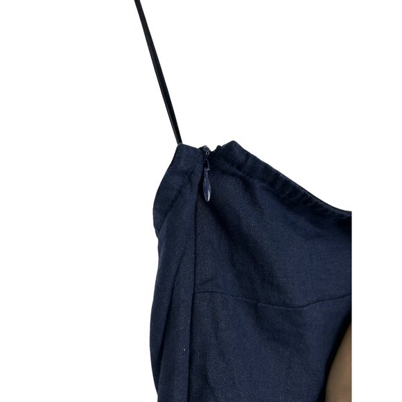 J. CREW Women’s Size XXL One-Shoulder Linen Shift Dress Navy Blue NWT - Picture 10 of 14